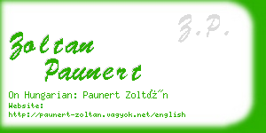 zoltan paunert business card